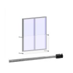 Rotula Portfenetry fi 30x30 mm z prętem fi 16x320mm, AISI 304, RAL 9005 czarny