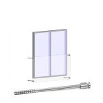 Rotula Portfenetry fi 30, tuleja dystansowa do wyboru 4/20/30 mm z prętem fi 16x320mm, AISI 304, SZLIF