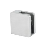 Uchwyt szkła 45x45 mm dla profilu + blaszka zabezpieczająca- AISI 304, polerowany