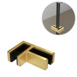 Uchwyt narożny 82x55x34mm szkło 12- 15mm, AISI 316, złoty szlif