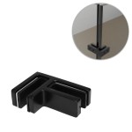 Uchwyt narożny 88x55x40mm szkło 16,76 - 21,52mm, AISI 316, RAL 9005 czarny MAT