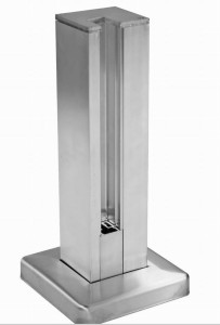 SPIGOT PRAWY 55x50mm H=230mm Szkło 8-12,76mm, ALUMINIUM SUROWY