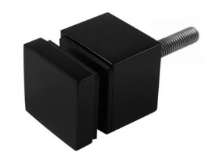 Uchwyt punktowy 40x40 z dystansem 30mm, AISI 304, czarny RAL 9005 MAT