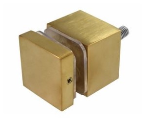 Uchwyt punktowy 40x40 z dystansem 30mm, AISI 304, ZŁOTY SZLIF