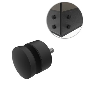 Uchwyt punktowy szkła, rotula, dla szkła 8-21,52 mm, AISI 304, Ø50/20mm M10, czarny, RAL 9005 MAT