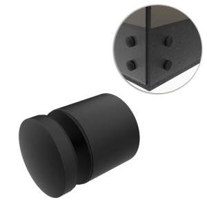 Uchwyt punktowy szkła, rotula, dla szkła 8-21,52 mm, AISI 304, Ø50/40mm M10, czarny, RAL 9005 MAT 