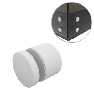 Uchwyt punktowy szkła, rotula, dla szkła 8-21,52 mm, AISI 304, Ø50/30mm M10, biały, RAL 9003 PÓŁMAT 
