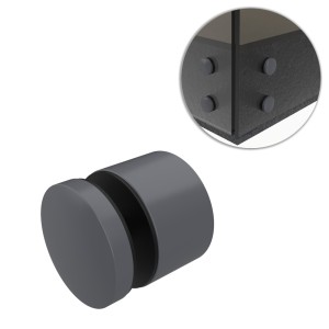 Uchwyt punktowy szkła, rotula, dla szkła 8-21,52 mm, AISI 304, Ø50/30mm M10, antracyt, RAL 7016 MAT 