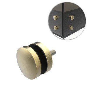 Uchwyt punktowy szkła, rotula, dla szkła 8-21,52 mm, AISI 304, Ø50/8mm, otwór Ø10,5, ZŁOTY SZLIF