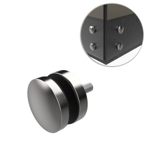 Uchwyt punktowy szkła, rotula, dla szkła 8-21,52 mm, AISI 304, Ø50/8mm, otwór Ø10,5, POLER