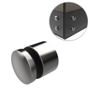 Uchwyt punktowy szkła od 8-21,52 mm , Ø 50 mm x 30 mm , dla profilu tulejka gwintowana M10, polerowany