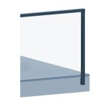 Slot z mocowaniem bocznym 55x50mm LEWY z poręczą, ALUMINIUM SUROWY