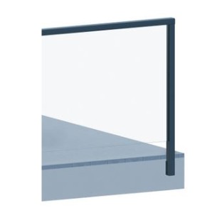 Slot z mocowaniem bocznym 55x50mm LEWY z poręczą, ALUMINIUM SUROWY