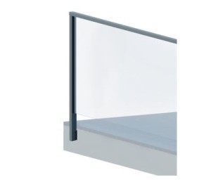 Slot z mocowaniem bocznym 55x50mm PRAWY z poręczą, ALUMINIUM SUROWY