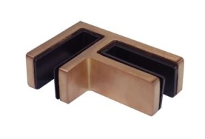 Uchwyt narożny 82x55x34mm szkło 12- 15mm, AISI 316, MIEDZIANY SZLIF
